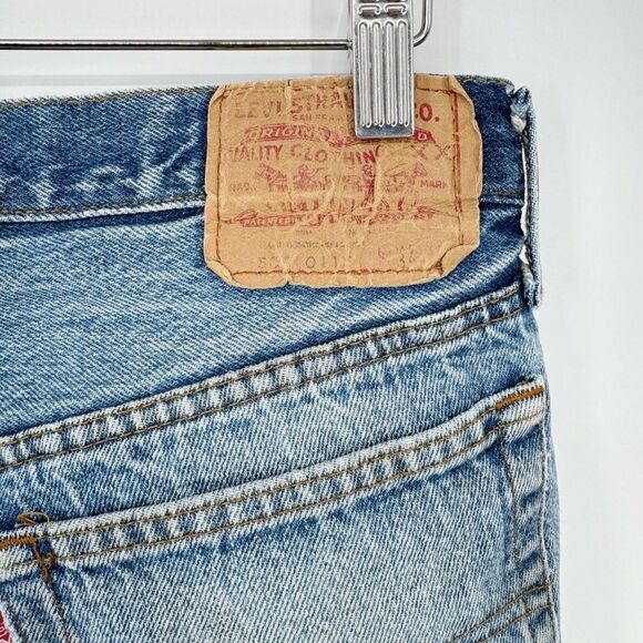 Vintage Levi’s 501 Jeans Altered and Distressed. Late 80s Early 90s Button Fly - Picture 6 of 15